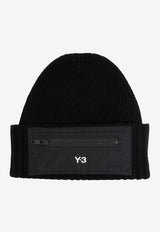 Logo Wool Beanie with Pocket