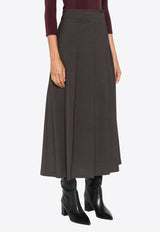 Lille Wool-Blend Pleated Midi Skirt