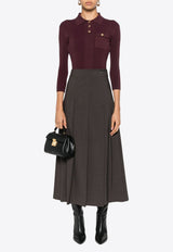 Lille Wool-Blend Pleated Midi Skirt