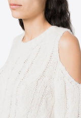 Liquore Cold-Shoulder Crochet Knit Sweater