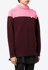 Two-Tone Knitted Wool Sweater