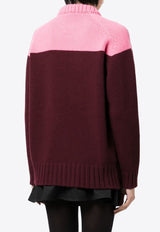 Two-Tone Knitted Wool Sweater