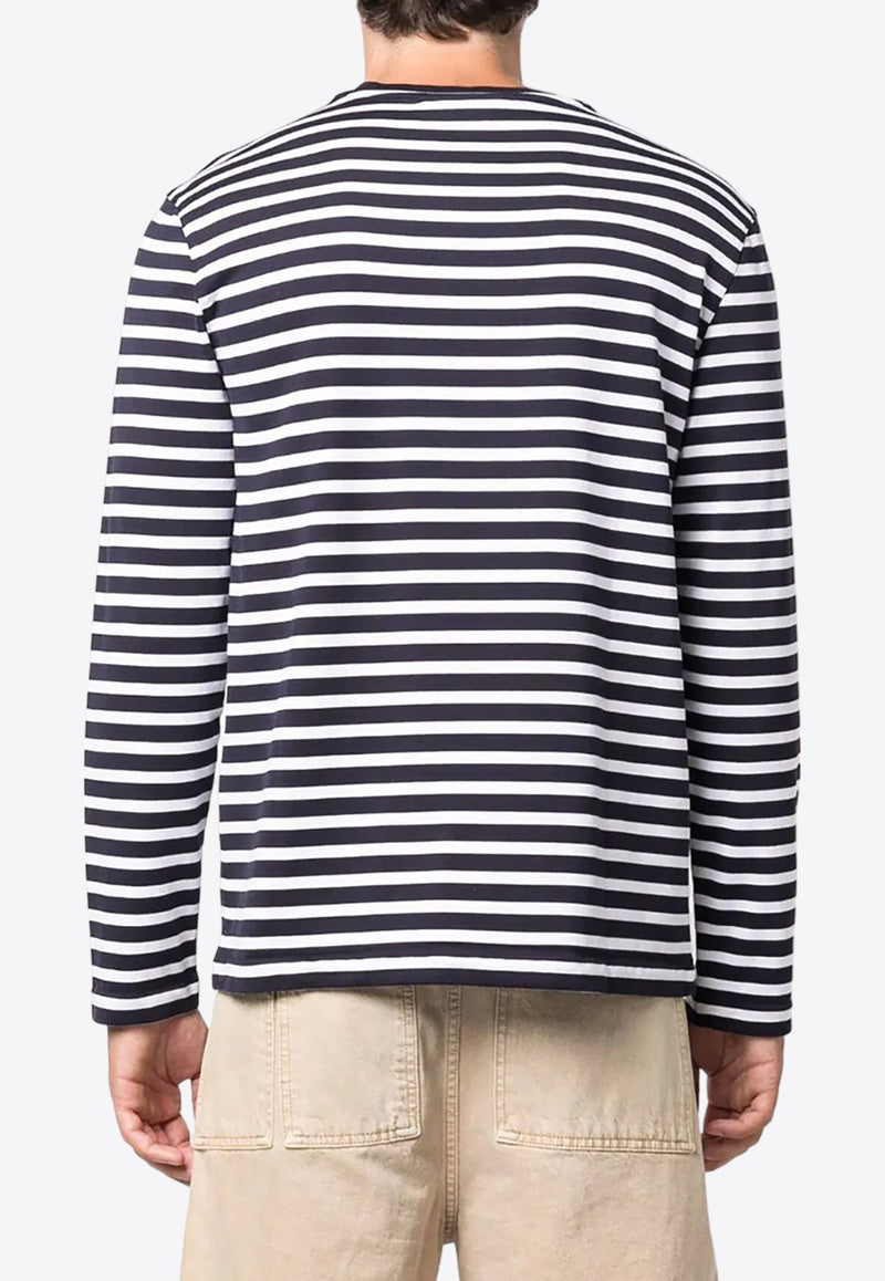 Fox Logo Striped Long-Sleeved T-shirt