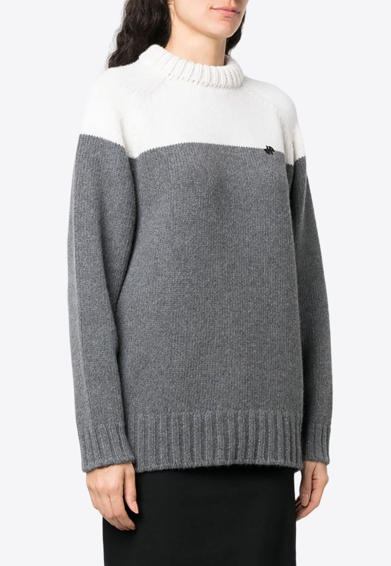 Two-Tone Knitted Wool Sweater