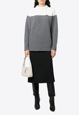 Two-Tone Knitted Wool Sweater