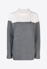 Two-Tone Knitted Wool Sweater