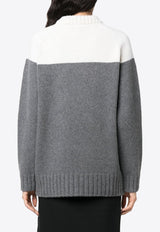 Two-Tone Knitted Wool Sweater