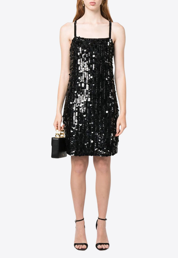 Sequined Sleeveless Mini Dress