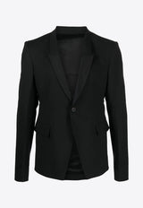 Single-Breasted Wool-Blend Blazer