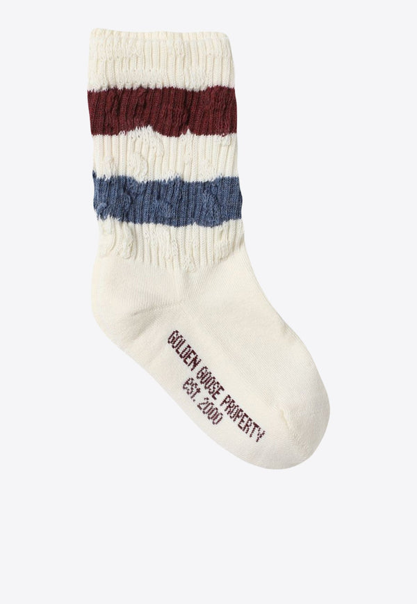 Girls Striped Ribbed Socks