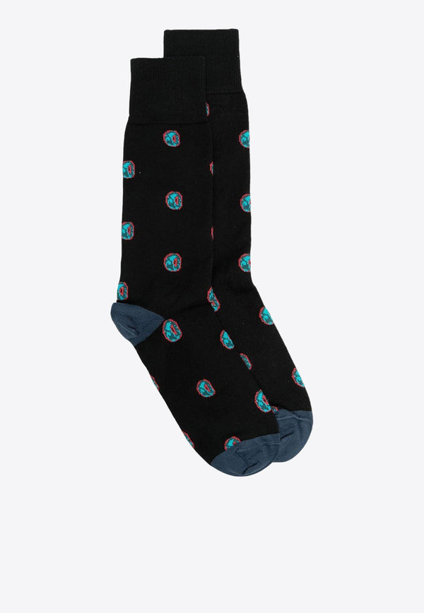 Graphic Print Crew Socks