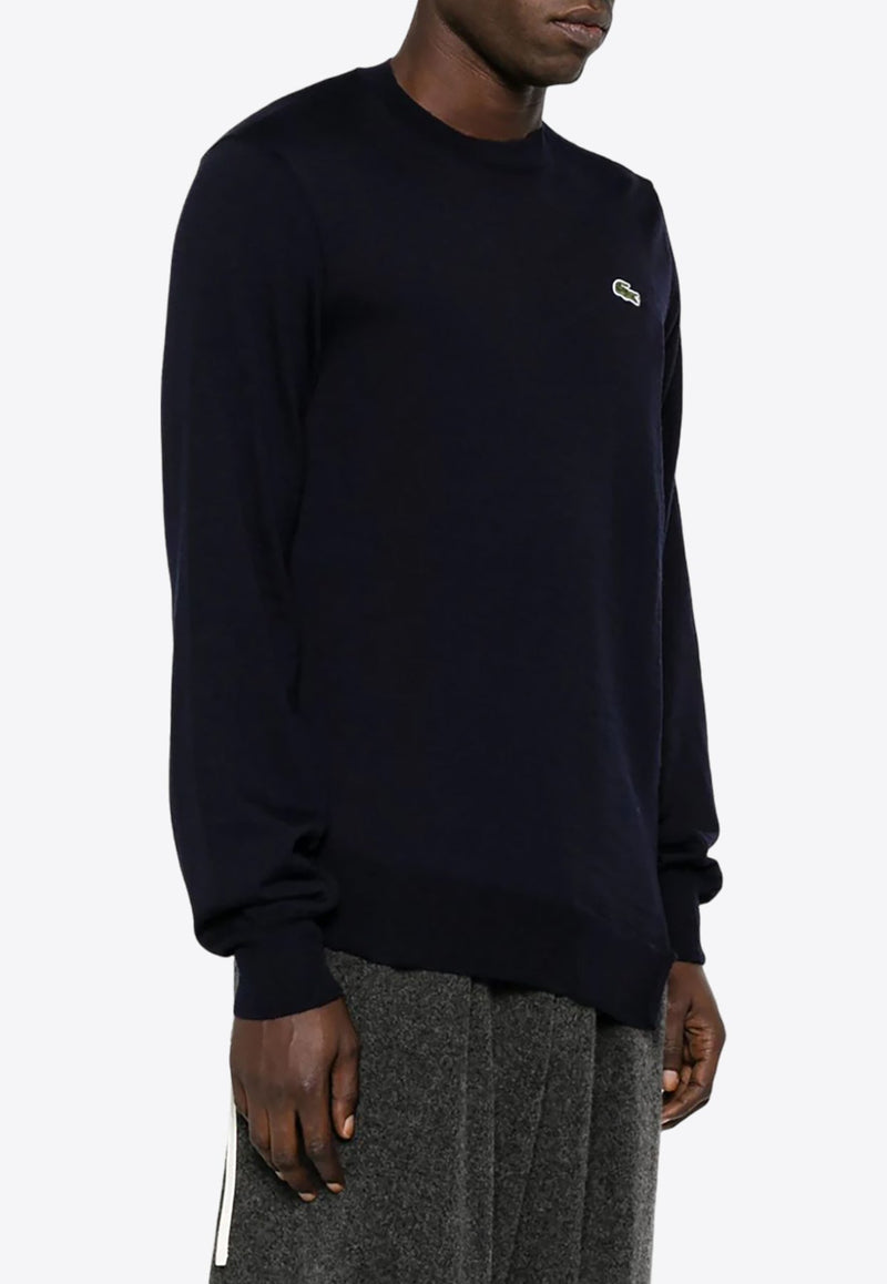 X Lacoste Asymmetric Wool Logo Sweater