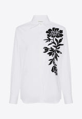 Class Floral Embroidered Long-Sleeved Shirt