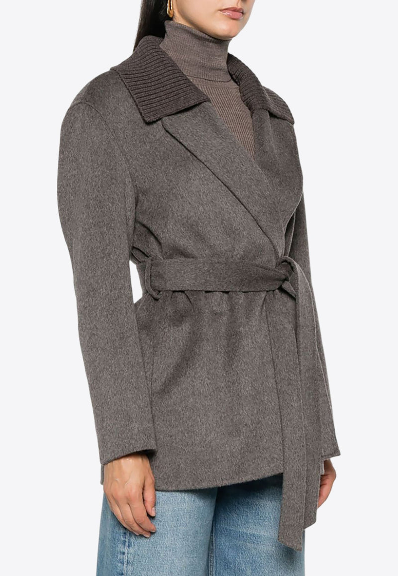 Leak Belted Wool Short Coat