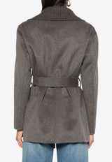 Leak Belted Wool Short Coat