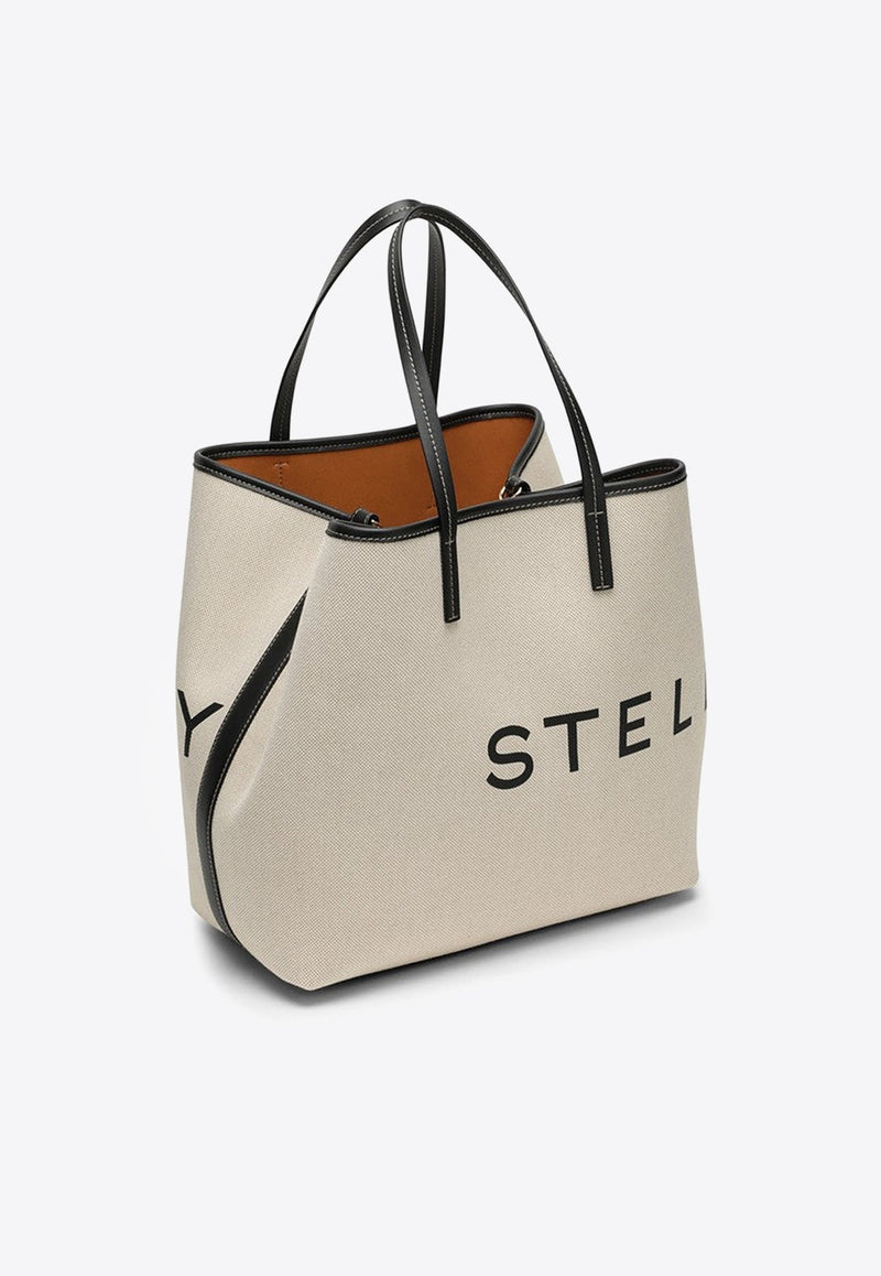 Logo Print Canvas Tote Bag