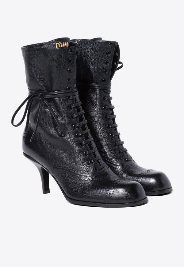 75 Lace-Up Leather Ankle Boots