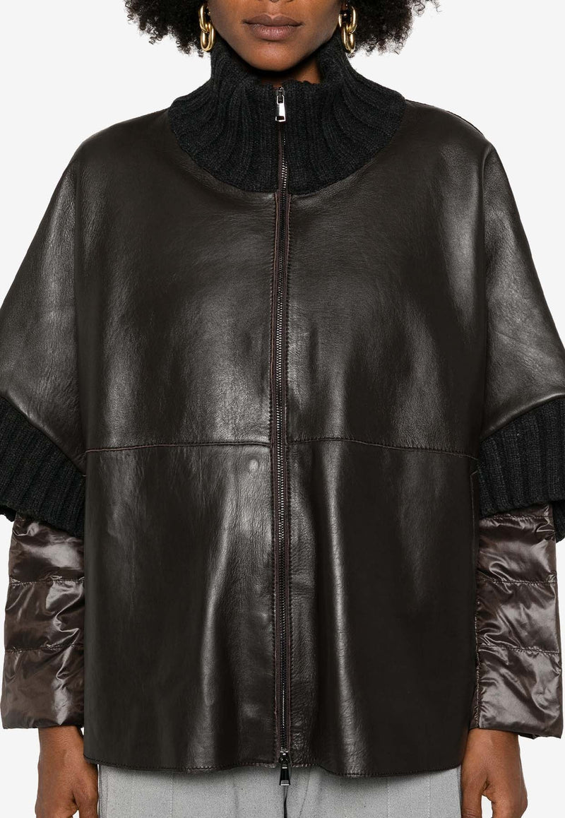 Maciock Paneled Leather Jacket