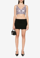 Glow Sequined Cropped Top