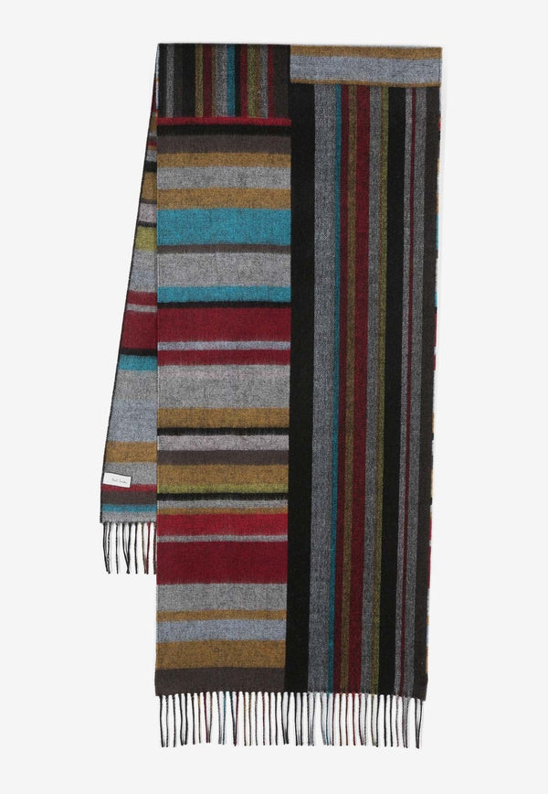 Striped Fringed Scarf