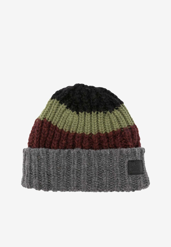 Striped Mohair Beanie