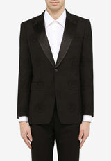 Oak Leaf Single-Breasted Tuxedo Blazer