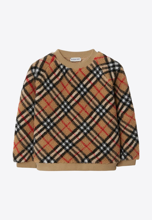 Girls Vintage Check Fleece Sweatshirt