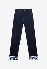 Straight-Leg Cuffed Jeans