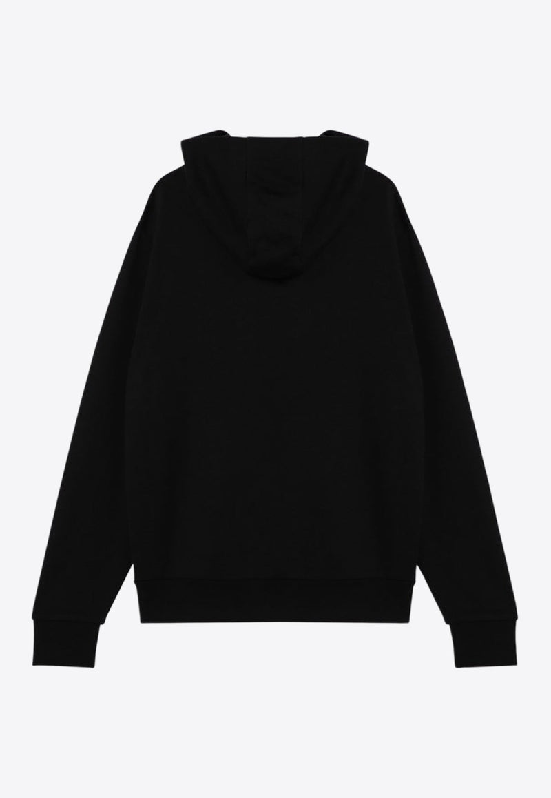 Contrasting Logo Zip-Up Hoodie