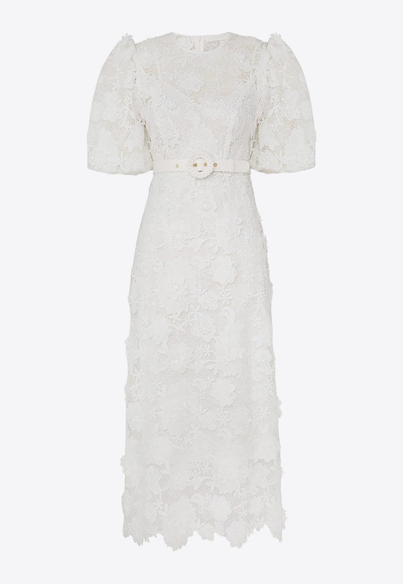 Halliday Floral Lace Midi Dress