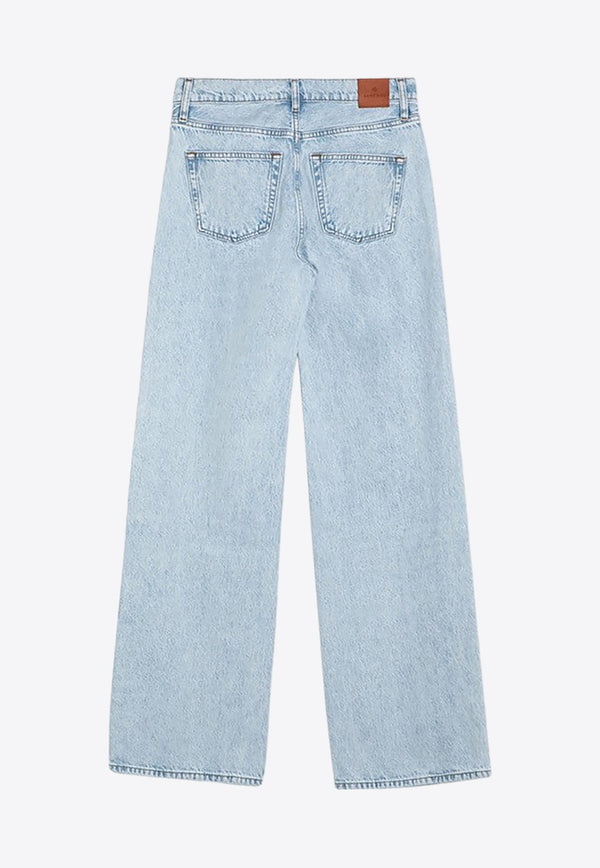 Straight-Leg Washed Jeans