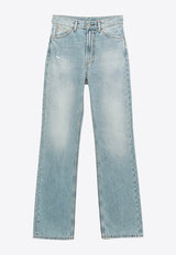 Distressed Straight-Leg Jeans