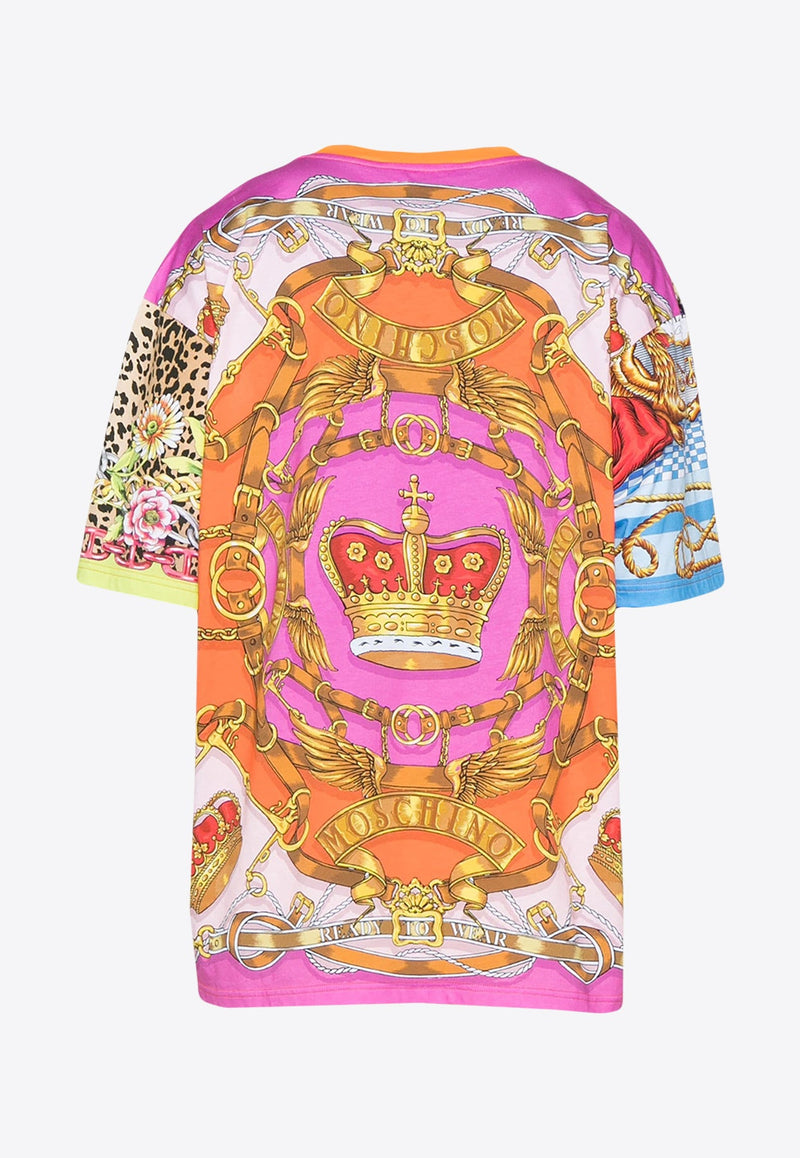 Paneled Patterns Crewneck T-shirt