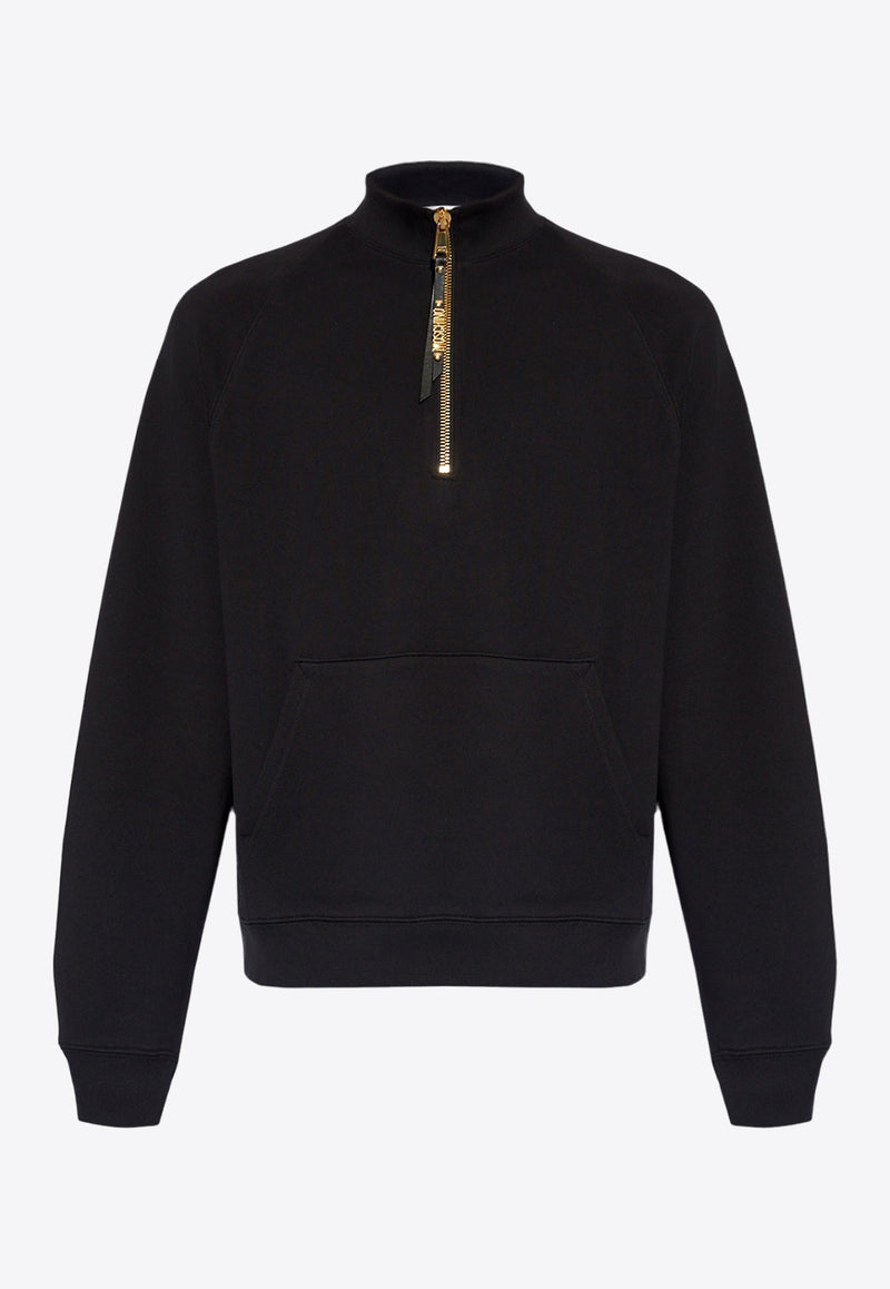 Half-Zip High-Collar Sweatshirt