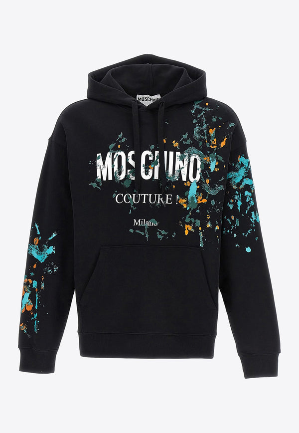 Paint-Splatter Logo Hooded Sweatshirt