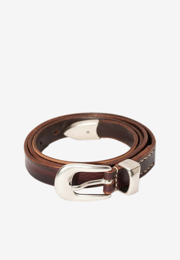 Metal Tip Leather Belt