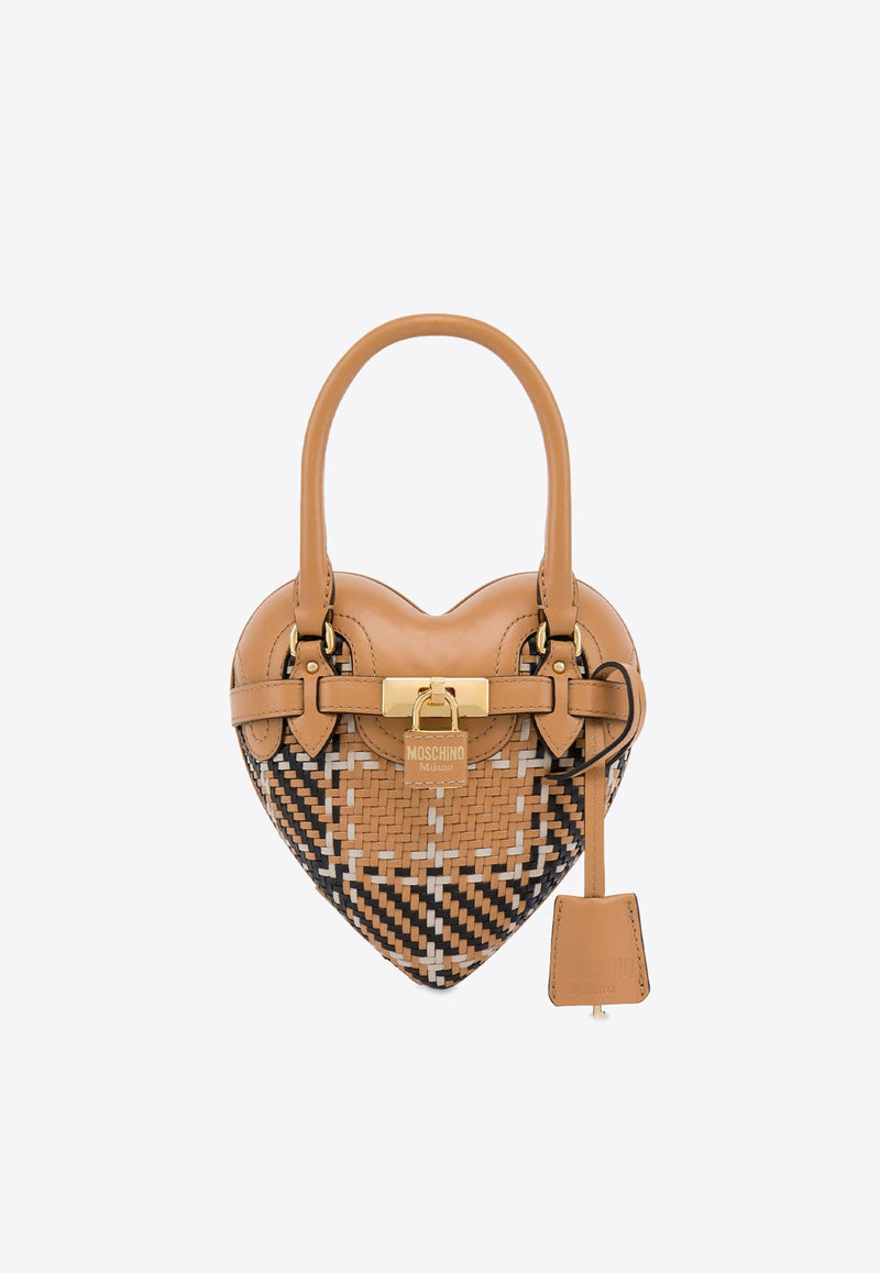 Heart-Shaped Leather Top Handle Bag