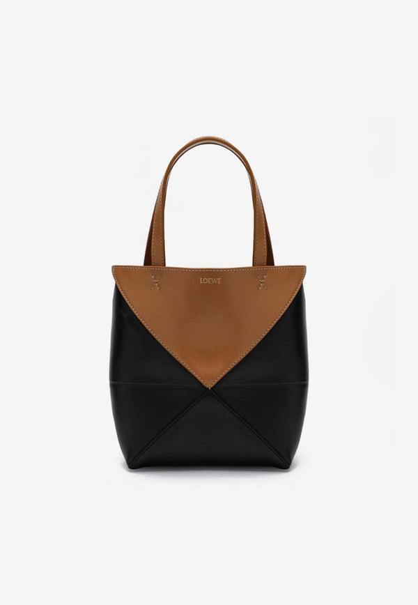 Mini Puzzle Fold Leather Tote Bag