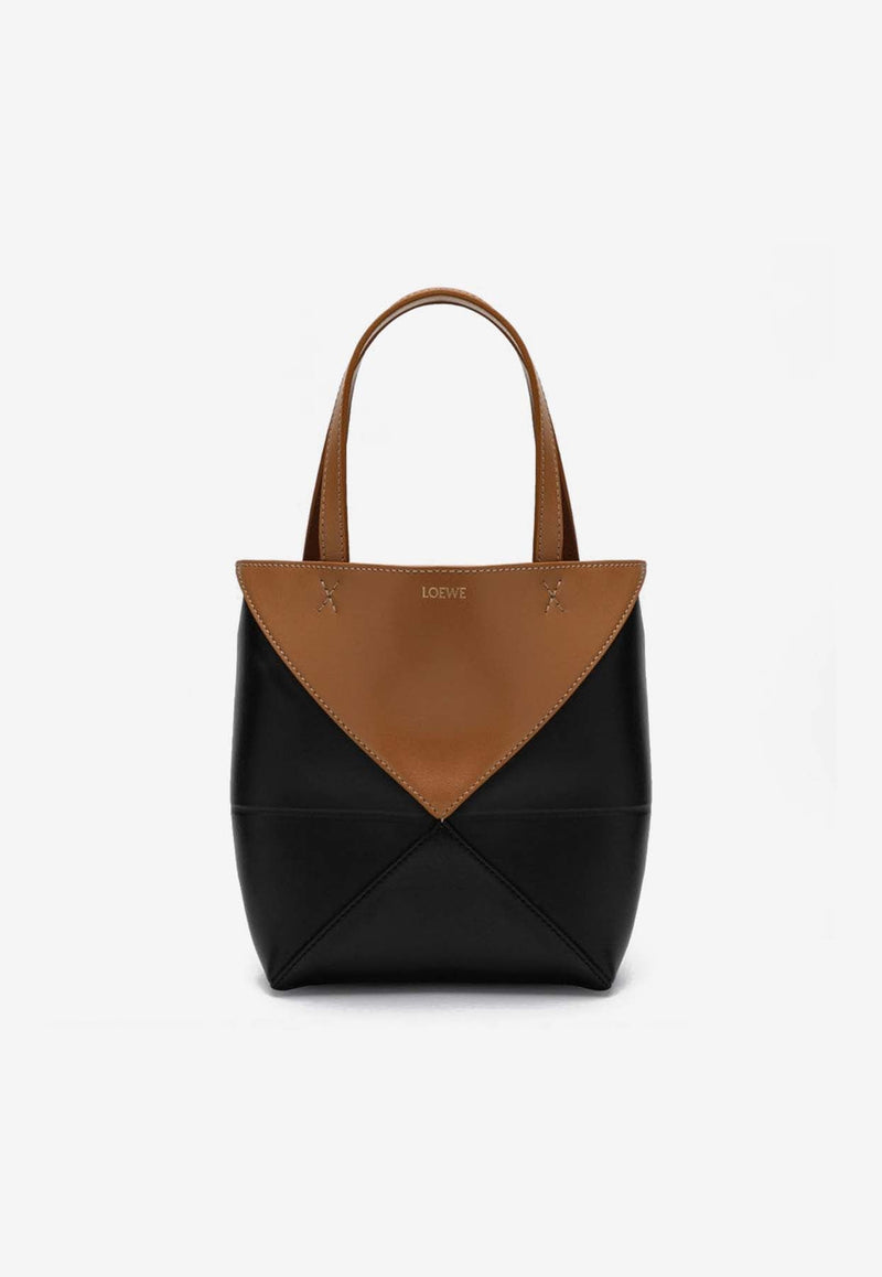 Mini Puzzle Fold Leather Tote Bag