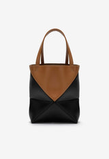 Mini Puzzle Fold Leather Tote Bag