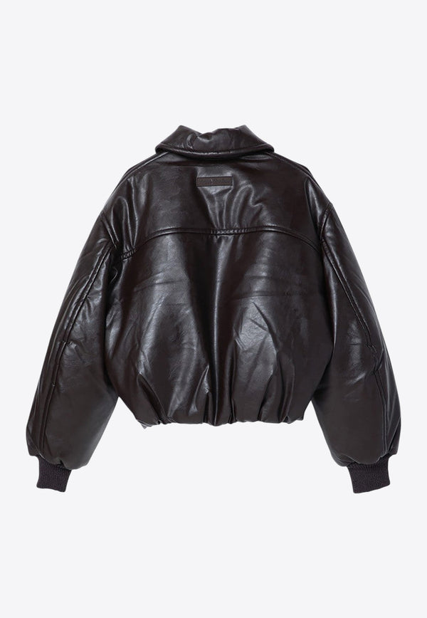 Faux Leather Padded Jacket