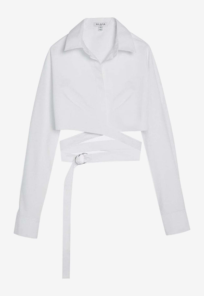 Crossover Poplin Long-Sleeved Shirt