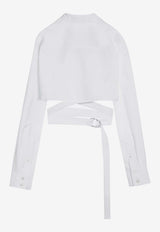 Crossover Poplin Long-Sleeved Shirt