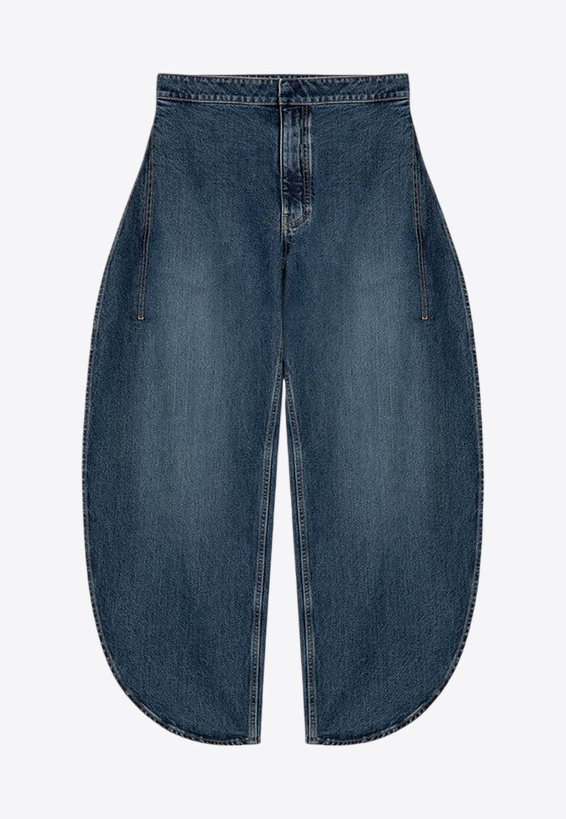 Rounded Washed-Effect Jeans