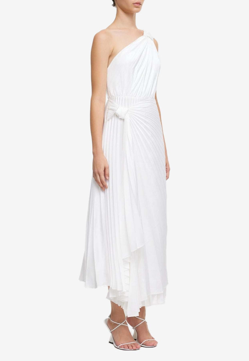 Fitzgerald One-Shoulder Pleated Midi Dress