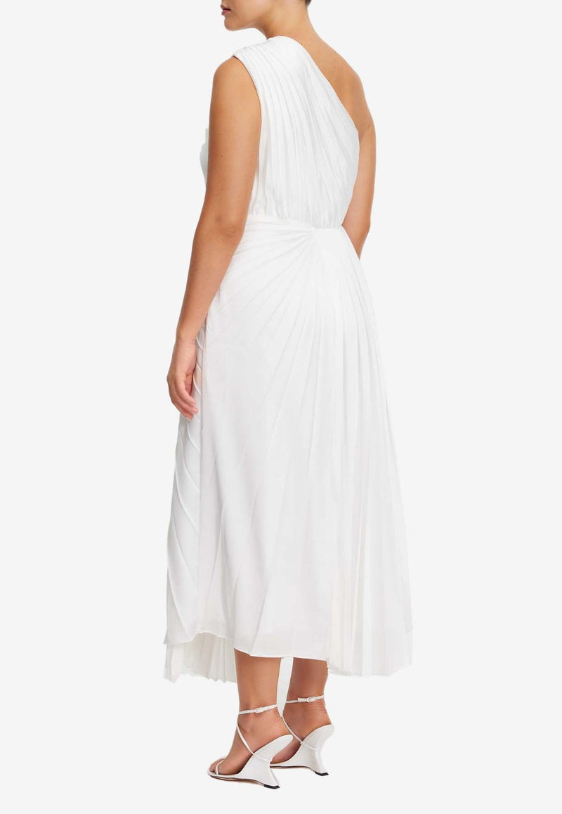 Fitzgerald One-Shoulder Pleated Midi Dress