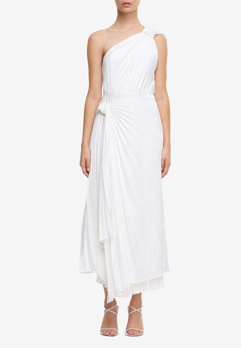 Fitzgerald One-Shoulder Pleated Midi Dress