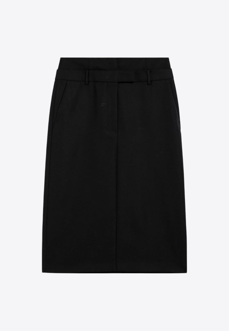 Alceste Tailored Wool Midi Skirt