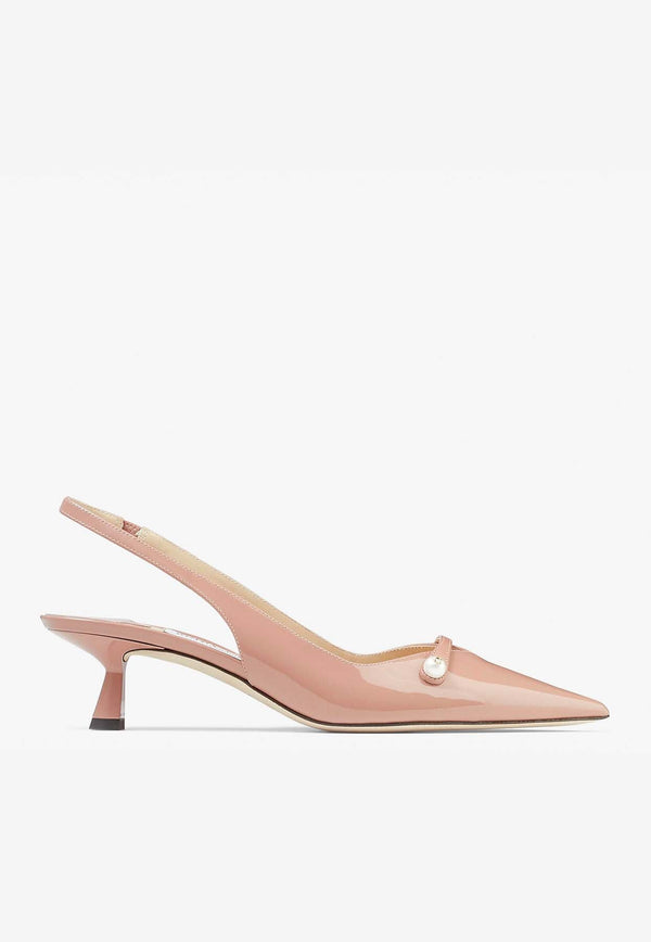 Amita 45 Slingback Pumps in Patent and Nappa Leather