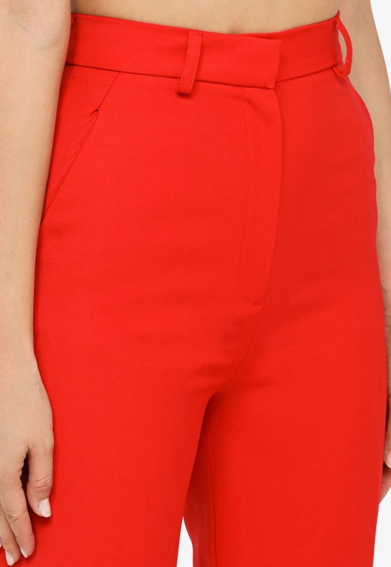 High-Waisted Wool Flared Pants